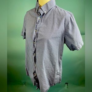 Blue Gingham bottom up shirt